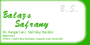balazs safrany business card