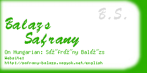 balazs safrany business card